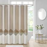 72"x72" Arabella Pieced and Embroidered Shower Curtain - Madison Park
