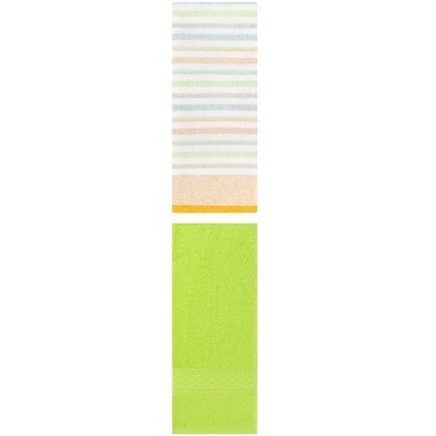 REGALWOVEN Striped Pattern Cotton Bathroom Hand Towel for Face Hair 13" x 30"/13" x 27" 2 Packs
