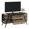 55"/47" Mid-Century TV Stand for 50–55" TVs, Media Console with Adjustable Shelf, 2 Drawers & U-Shaped Metal Legs - 2 of 4