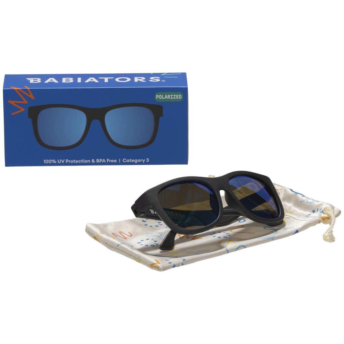 Babiators Jet Black Polarized Navigator with Cobalt Mirrored Lens - thumbnail 4