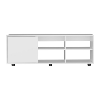 INFURNIC TV Stands and Consoles Modern Entertainment Center with Open Shelves and Door Cabinet for Media Organization, White, 53"*21"*5"