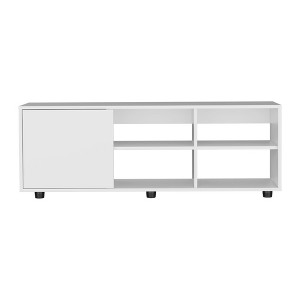 INFURNIC TV Stands and Consoles Modern Entertainment Center with Open Shelves and Door Cabinet for Media Organization, White, 53"*21"*5" - 1 of 4