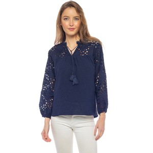 Parker and Rowe | Eyelet Clip Dot Top - 1 of 2