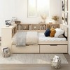 Polibi Daybed with Built-In Storage Shelves, Charging Station, Upholstered Headboard & 2 Drawers - 2 of 4