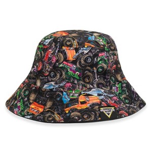 Monster Jam El Toro Loco Grave Digger Maximum Destruction Megalodon Monster Mutt Zombie Bucket Sun Hat One Size - 1 of 4