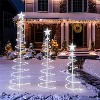 Joyfy 3 Packs Christmas Spiral Tree Yard Light Outdoor Decoration, 218 LED Lights with Stakes for Xmas Party Indoor Outdoor Garden Holiday Decoration - 3 of 4