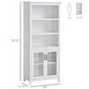 71" Bookcase Storage Hutch Cabinet with Adjustable Shelves and Glass Doors for Home Office, Kitchen, Living Room - 3 of 4