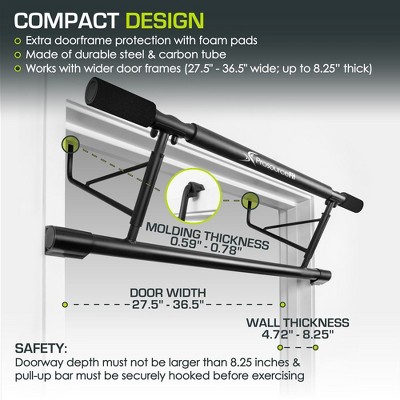 Foldable Black Steel Doorway Pull-Up Bar