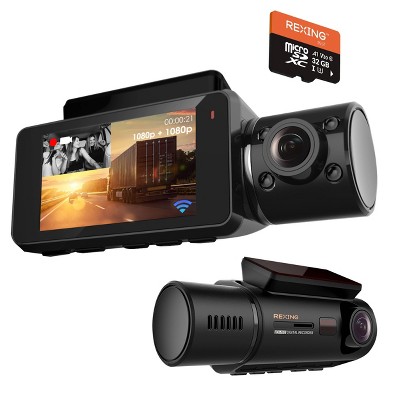 Rexing V3C Dual Channel Front and Cabin 1080p Dash Cam with App Control