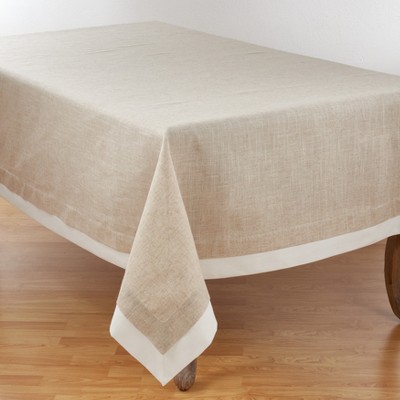 Natural Double Layer Rectangular Fabric Tablecloth