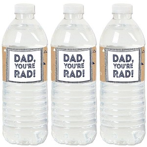 Big Dot of Happiness My Dad is Rad - Father's Day Water Bottle Sticker Labels - Set of 20 - 1 of 4