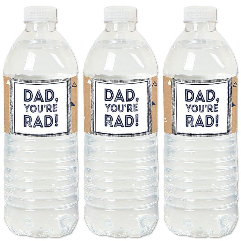 Big Dot of Happiness My Dad is Rad - Father's Day Water Bottle Sticker Labels - Set of 20, 1 of 6