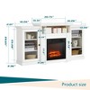 Homhougo Electric Fireplace TV Stand, 60" TV Console with 18" Fireplace Heater, Media Entertainment Center White - 2 of 4