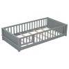 YOOCOZZ Twin Size Floor Platform Bed with Built-in Book Storage Rack and Door - 3 of 4