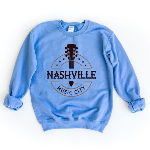 Simply Sage Market Women's Graphic Sweatshirt Nashville Music City Guitar - image 1 of 2