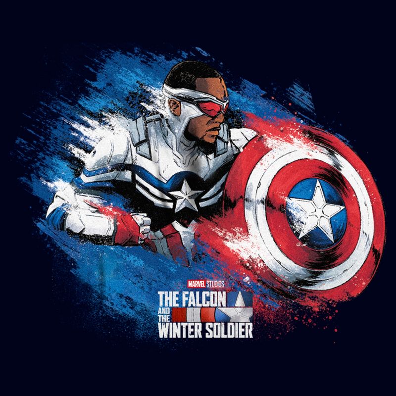 Men's Marvel The Falcon and the Winter Soldier Captain America Paint T-Shirt, 2 of 6