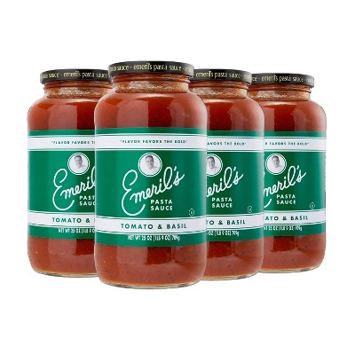 Emeril Lagasse 25 Oz, 2-PK, 4-PK and 6-PK Pasta Sauces : Arrabbiata, Vodka, Homestyle Marinara, Roasted Garlic, Tomato Basil (4-PK Tomato Basil)
