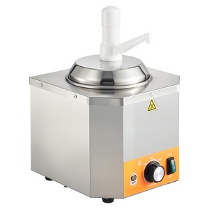VEVOR Electric Cheese Dispenser with Pump, 2.4L Commercial Hot Fudge Warmer, Plastic Pump Dispenser, 86-230℉ Temp Adjustable, Silver - 1 of 4