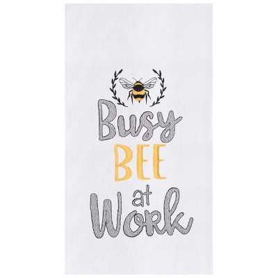 C&F Home Busy Bee Flour Sack Embroidered Cotton Kitchen Towel