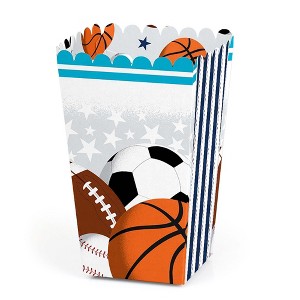 Big Dot of Happiness Go, Fight, Win - Sports - Baby Shower or Birthday Party Favor Popcorn Treat Boxes - Set of 12 - 1 of 4