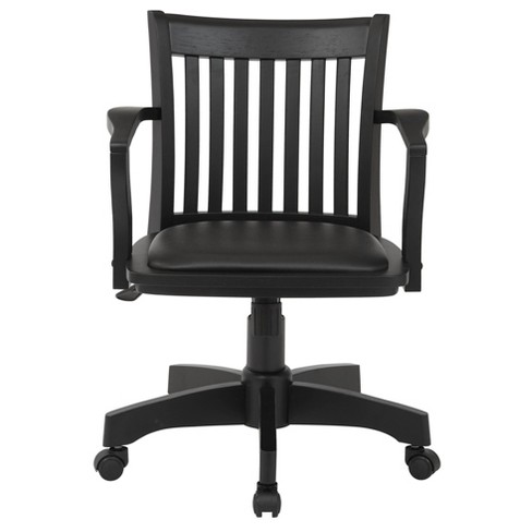 Deluxe Wood Banker's Chair Padded Seat with Base Black - OSP Home  Furnishings