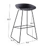 Nordlys Set of 4 Metal and Black Polypropylene Bar Stools Modern Design Style Dining Room - 4 of 4