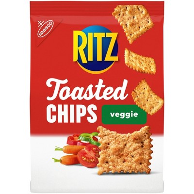 RITZ Toasted Chips Veggie Crackers, Party Snacks, 8.1 oz, Pack of 2