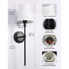 DORESshop 6.3 in. 1-Light Black Industrial Wall Sconce with White Fabric Shade for Bedroom Bathroom(2 Pack) - 4 of 4