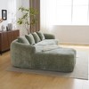 Wooakway 105" Green L-Shaped Sectional Sofa with 4 Pillows Upholstered Chenille Compression Couch - 3 of 4
