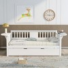 NicBex Twin Size Daybed Modern Wooden Bed Frame with Trundle, 2 Tables and Guardrails for Bedroom, Living Room, No Box Spring Required - 2 of 4