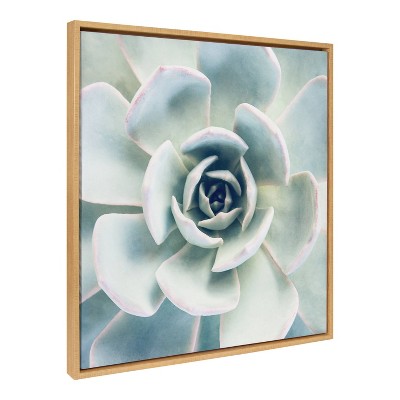 Large Natural Framed Canvas Succulent Print Wall Art