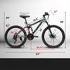 VisioGear Bicycles, 26 Inch Mountain Bike with Adjustable Seat, Commute Bicycle for Men and Women, Gray, 67"*27"*39" - 3 of 4