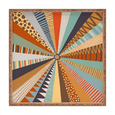 17" Wood Alisa Galitsyna Patchwork Large Square Tray - society6