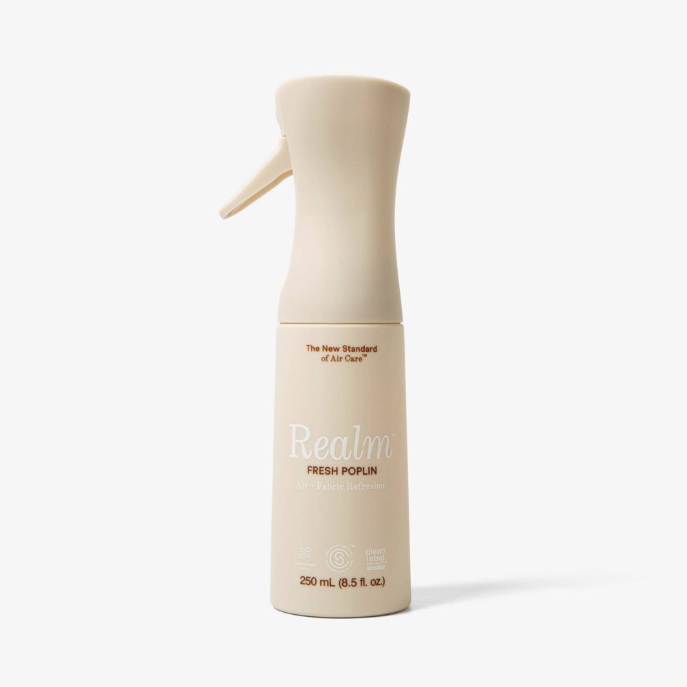 Realm Air + Fabric Spray Air Fresheners Fresh Poplin - 8.5oz: Non-Powered, Liquid Spray, 1-Pack