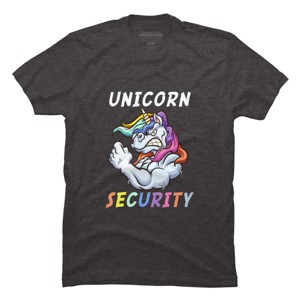 Men's Design By Humans Halloween Dad Mom Daughter Adult Costume - Unicorn Security By MINHMINH T-Shirt - 1 of 4