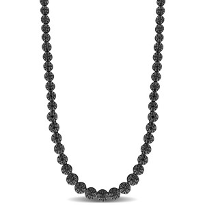 EVERLY JEWELRY | Sterling Silver 7/8 CT TW Black Diamond Tennis Necklace Black Rhodium Plated - 17 inch - 1 of 4