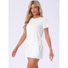 INSPIRE CHIC Women's Ribbed Knit Soft Short Sleeve Top and Shorts Ruffled Lounge Set Pajama Set with Pocket - 3 of 4