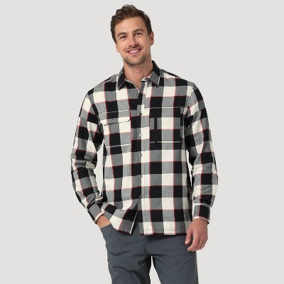 Regular Fit Flannel shirt - White/Black - Men