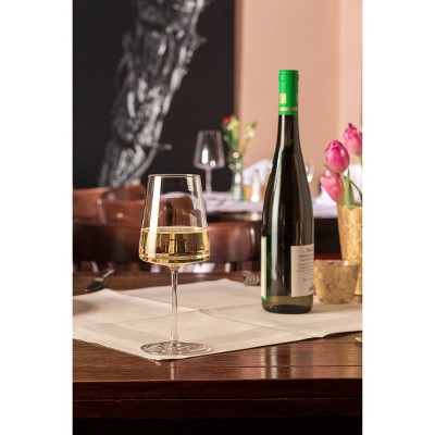 Power 13.5 oz Clear Crystal White Wine Glass Set