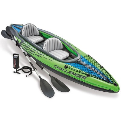 Intex Challenger K2 Kayak 2 Person Inflatable Kayak Set with Aluminum Oars