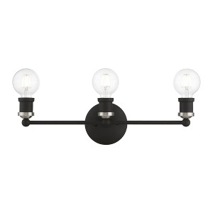 Livex Lighting Lansdale 3 - Light Vanity in  Black/Brushed Nickel - 1 of 4