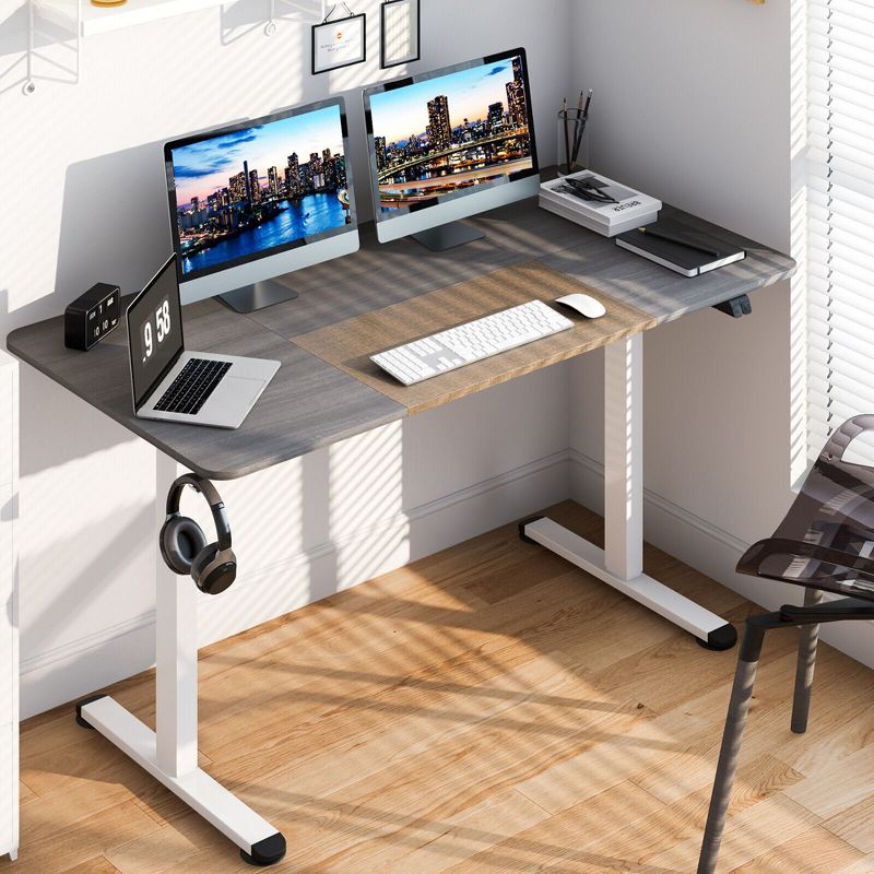 Tangkula 55" Electric Standing Desk Height Adjustable Home Office Table w/ Hook, 2 of 10
