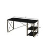 Vynxaria Morello Gold Metal Frame 47" White Wooden Top Desk 2 Shelves for Home Office Writing Computer Work - 2 of 4