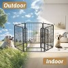 31.7"H Dog Fence Pet Exercise Pen for Outdoor 6 Panels Black - 2 of 4