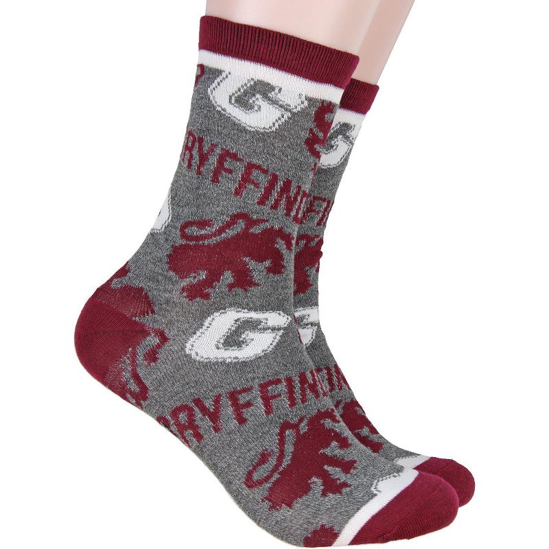 Harry Potter Gryffindor House Mid-Calf Women's Crew Socks Grey, 1 of 5