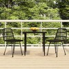 vidaXL 3-Piece Patio Dining Set - Black Poly Rattan - Outdoor Furniture with Smooth Tempered Glass Tabletop and Comfortable Chairs - 2 of 4
