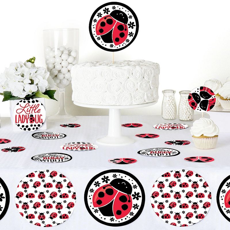 Big Dot of Happiness Happy Little Ladybug - Baby Shower or Birthday Party Giant Circle Confetti - Party Decorations - Large Confetti 27 Count, 5 of 9