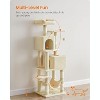 61-Inch Plush Multi-Level Cat Condo with 5 Scratching Posts, 2 Perches, 2 Caves, Hammock - 3 of 4