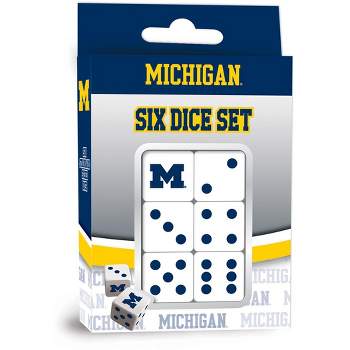 MasterPieces Officially Licensed NCAA Michigan Wolverines - 6 Piece D6 Gaming Dice Set Ages 6 and Up