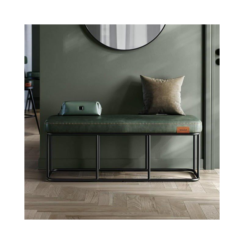 VASAGLE EKHO Collection - Bench for Entryway Bedroom, Ottoman Bench with Steel Frame, Synthetic Leather with Stitching, Loads 660 lb, 2 of 7